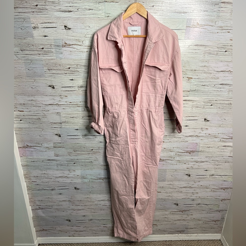 Pistola pink jumpsuit size medium long sleeve